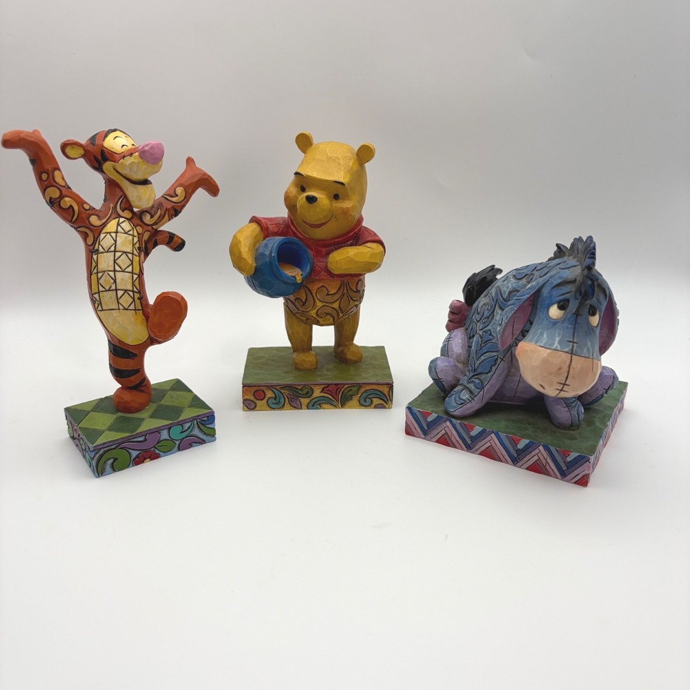 Disney Jim Shore Winnie the Pooh Tigger Eeyore Figurines Set of 3 READ